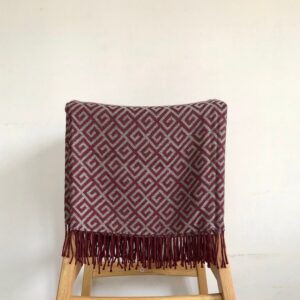Large Baby Alpaca scarf, burgundy & beige baby alpaca shawl, soft and warm blanket, alpaca wrap with fringe, gift for her, luxurious shawl